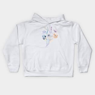 abstract pale purple flowers watercolor Kids Hoodie